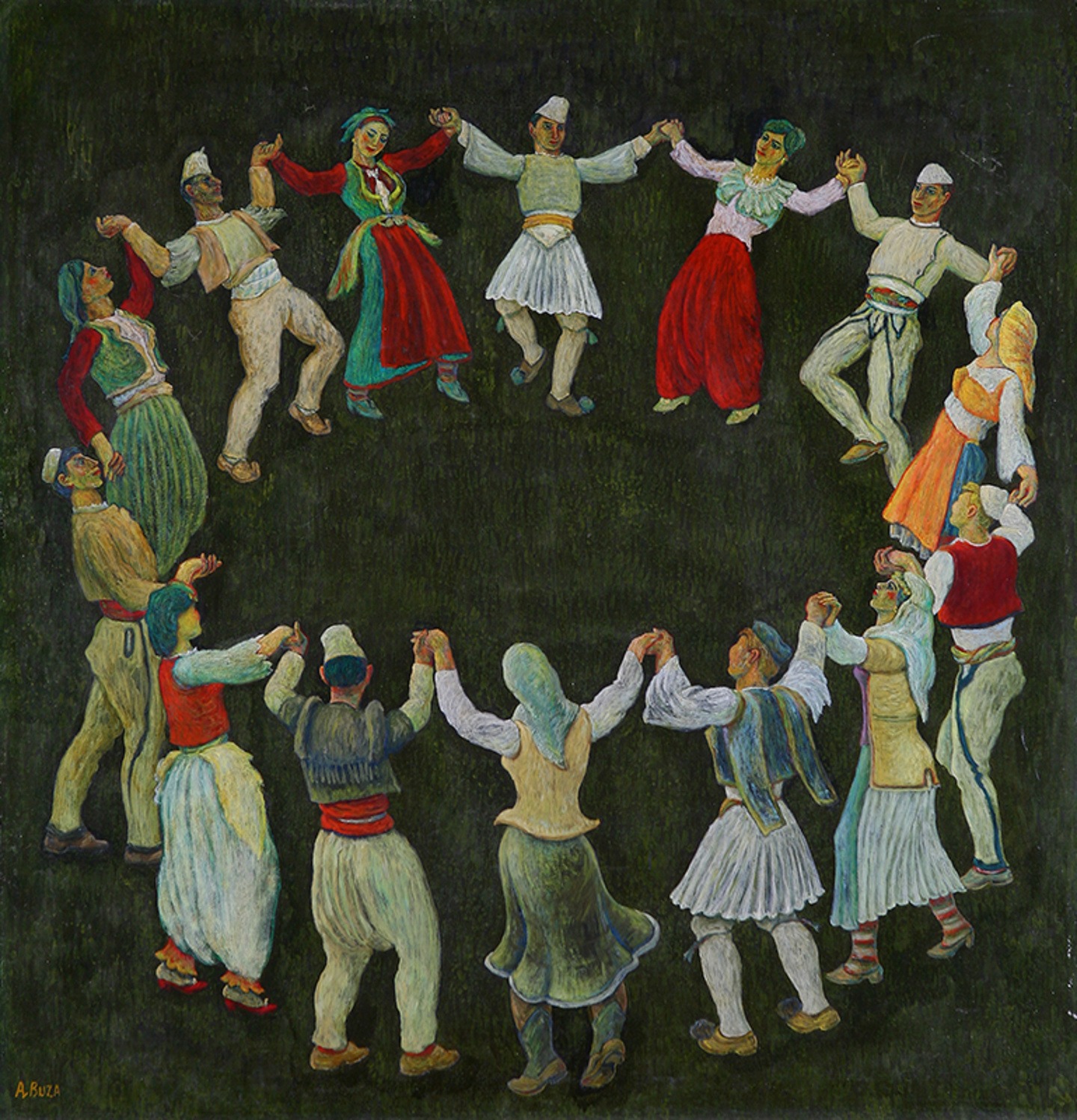 "Shqipëria Vallëzon", Pikturë Ilustruese nga Abdurrahim Buza